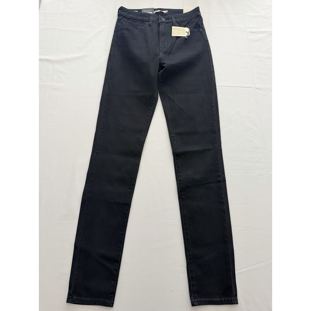 Levis 721 High Rise Skinny Jeans Womens 27 Black Charcoal Stretch 27x32 Denim